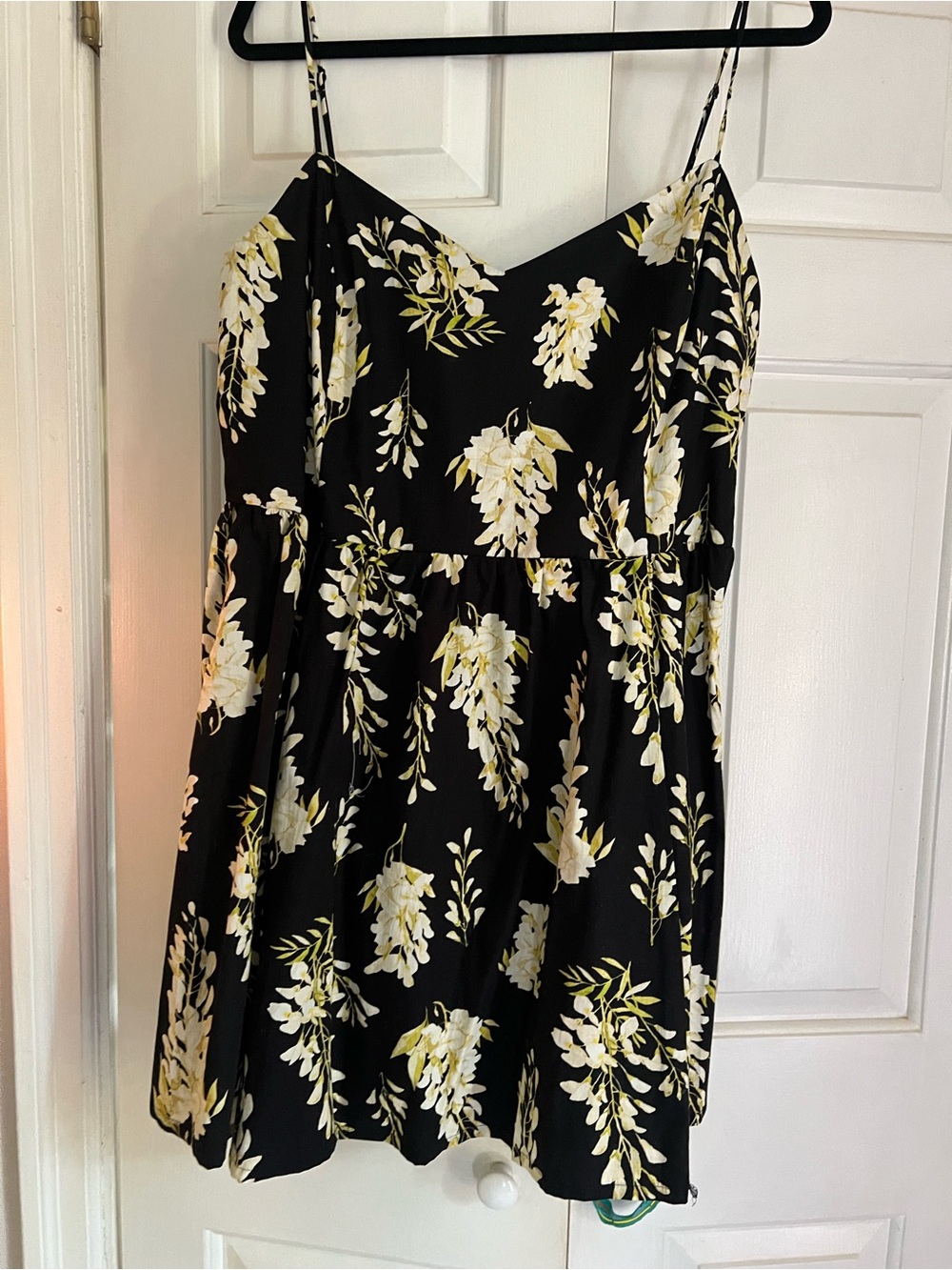 Blk & yellow H& M mini dress w spaghetti straps new XL
